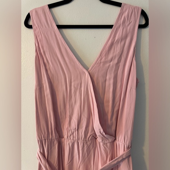 Caralyn Mirand by the Drop Pink Nectar Cross-Front Belted Midi Dress (Size L) - Picture 2 of 4